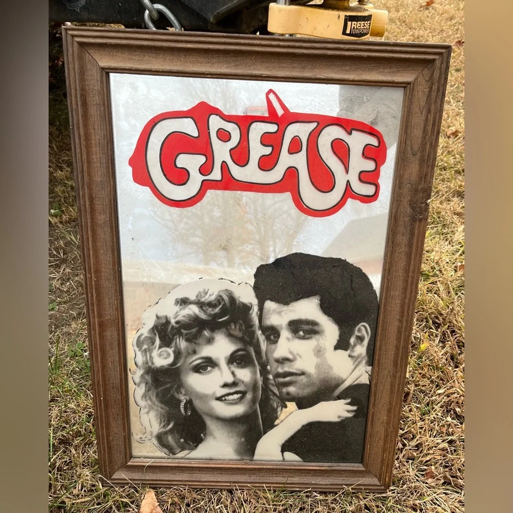 Vintage 1970s Grease Movie-Large Carnival Mirror
